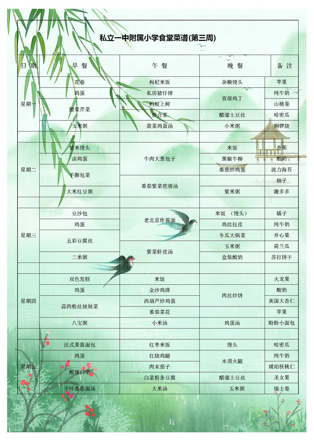 【預?美食】三餐四季 “食”光漫長 專注營養(yǎng)——石家莊私立一中附小預科部|每月食譜